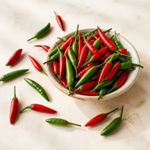 Piments frais rouges et verts